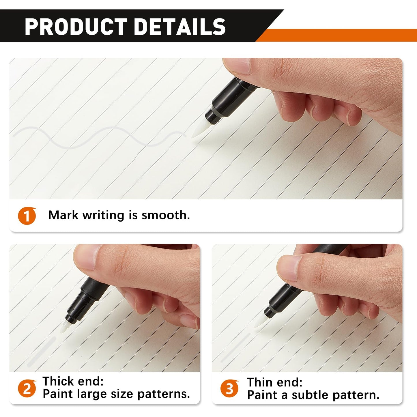 Dual Ended Embossing Pens 2 Pieces Black Embossing Pens for Powder DIY Art Paper Crafting Scrapbooking Drawing Stamping