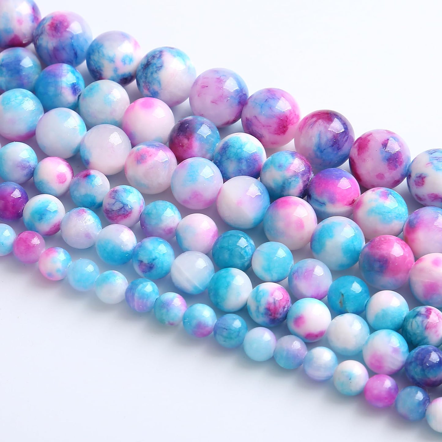 6MM 60PCS Blue Rose Persian Jade Spacer Loose Beads for Jewelry Making DIY Bracelet Necklace
