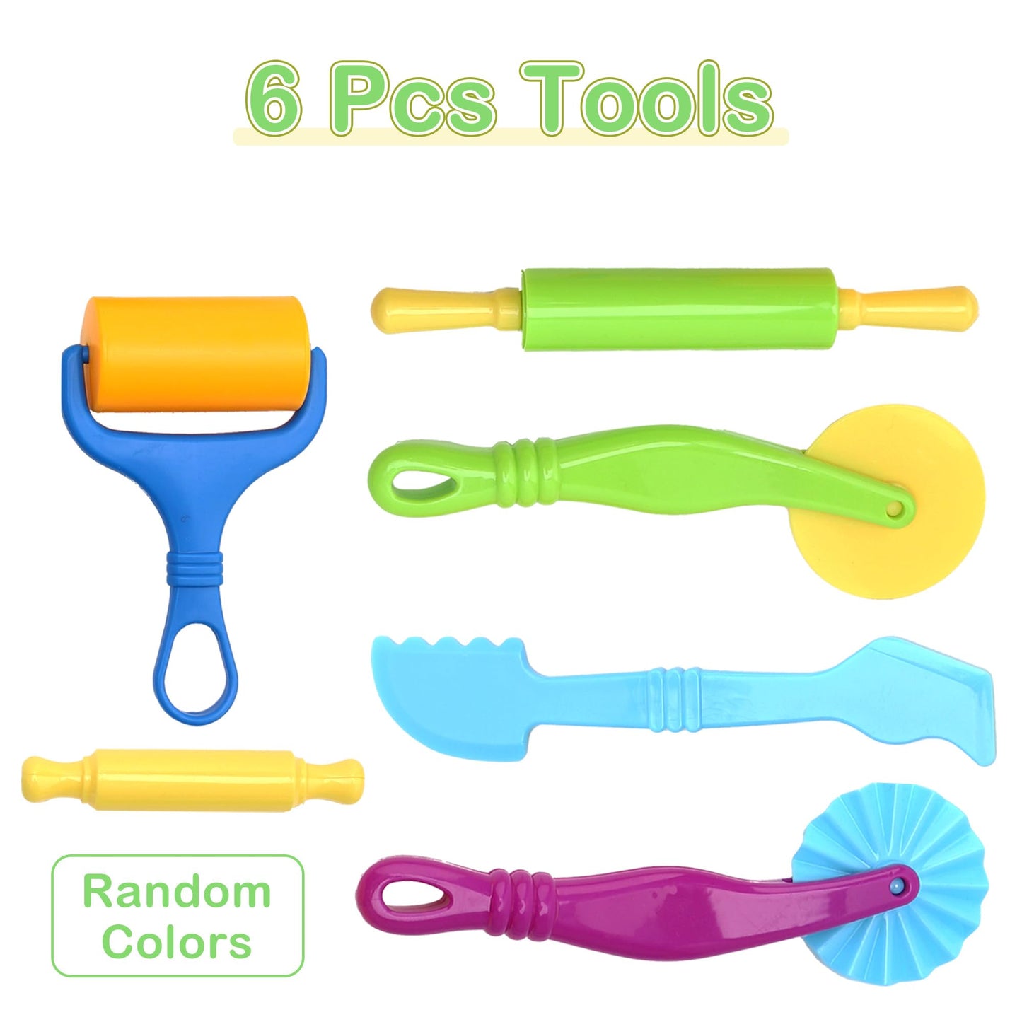 Dough Tools Set for Kids Ages 2-4, 25pc Creative Play Accessories with Molds and Cutters, Non-Toxic Modeling Clay Toys for Toddlers Sensory Activities