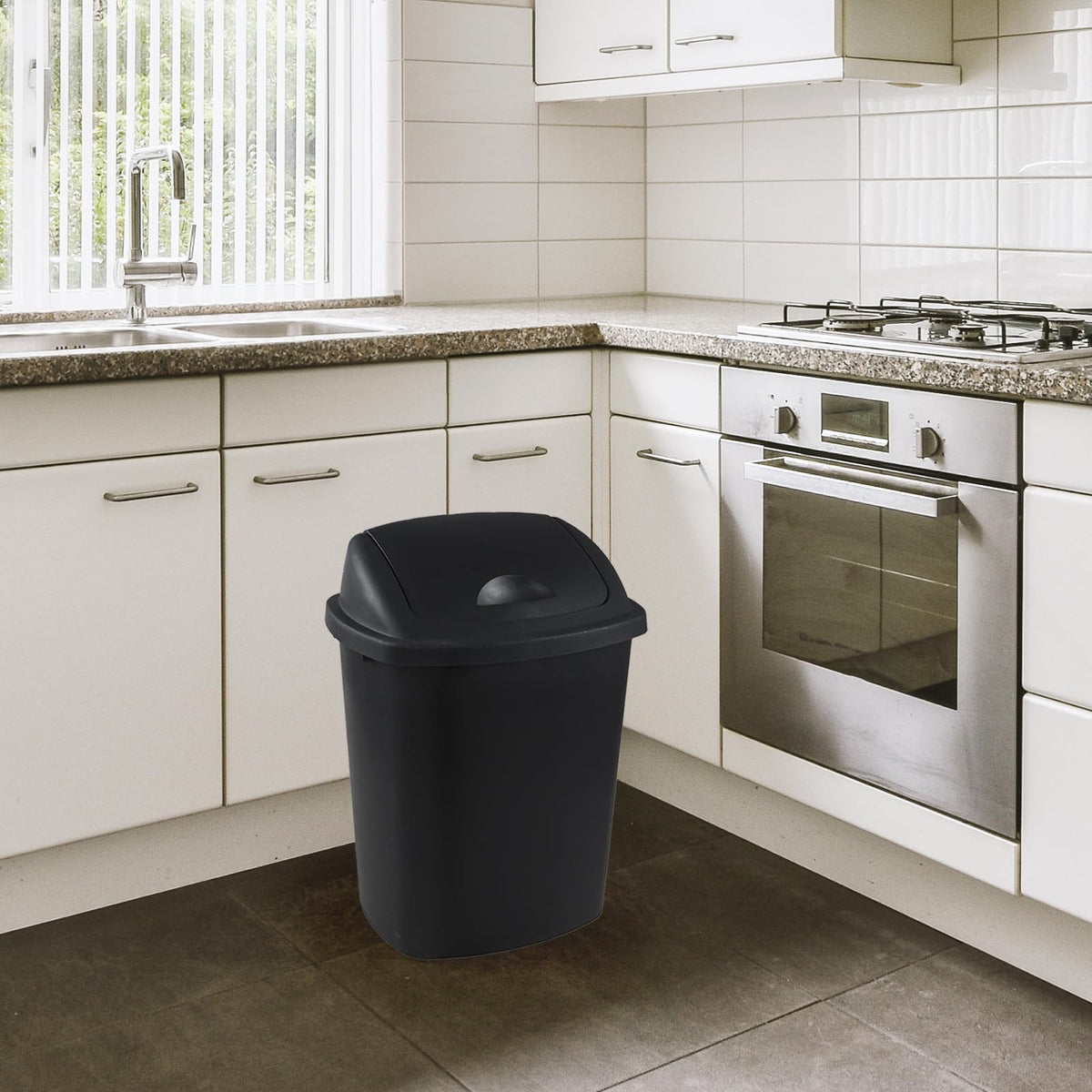4 Pack 6 Gallon Trash Can Plastic (4 Count)