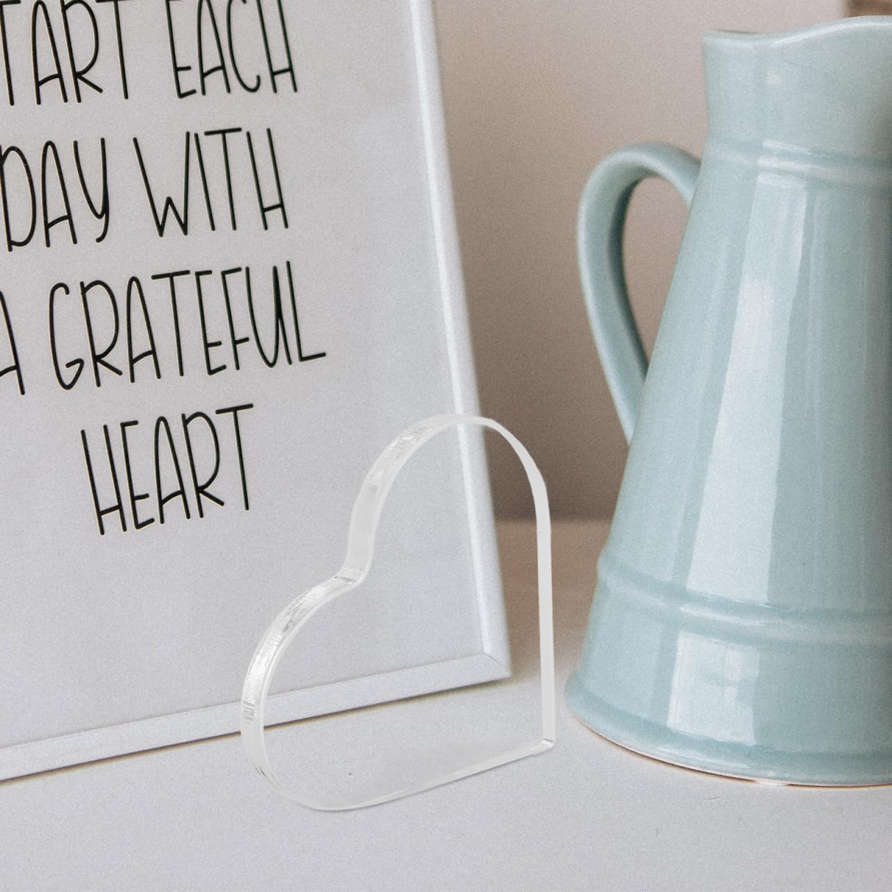 HOLIDYOYO Clear Acrylic Heart Ornament Blanks 4.25X3.93In Transparent DIY Craft Boards for Home Decoration Art Projects and Personalized