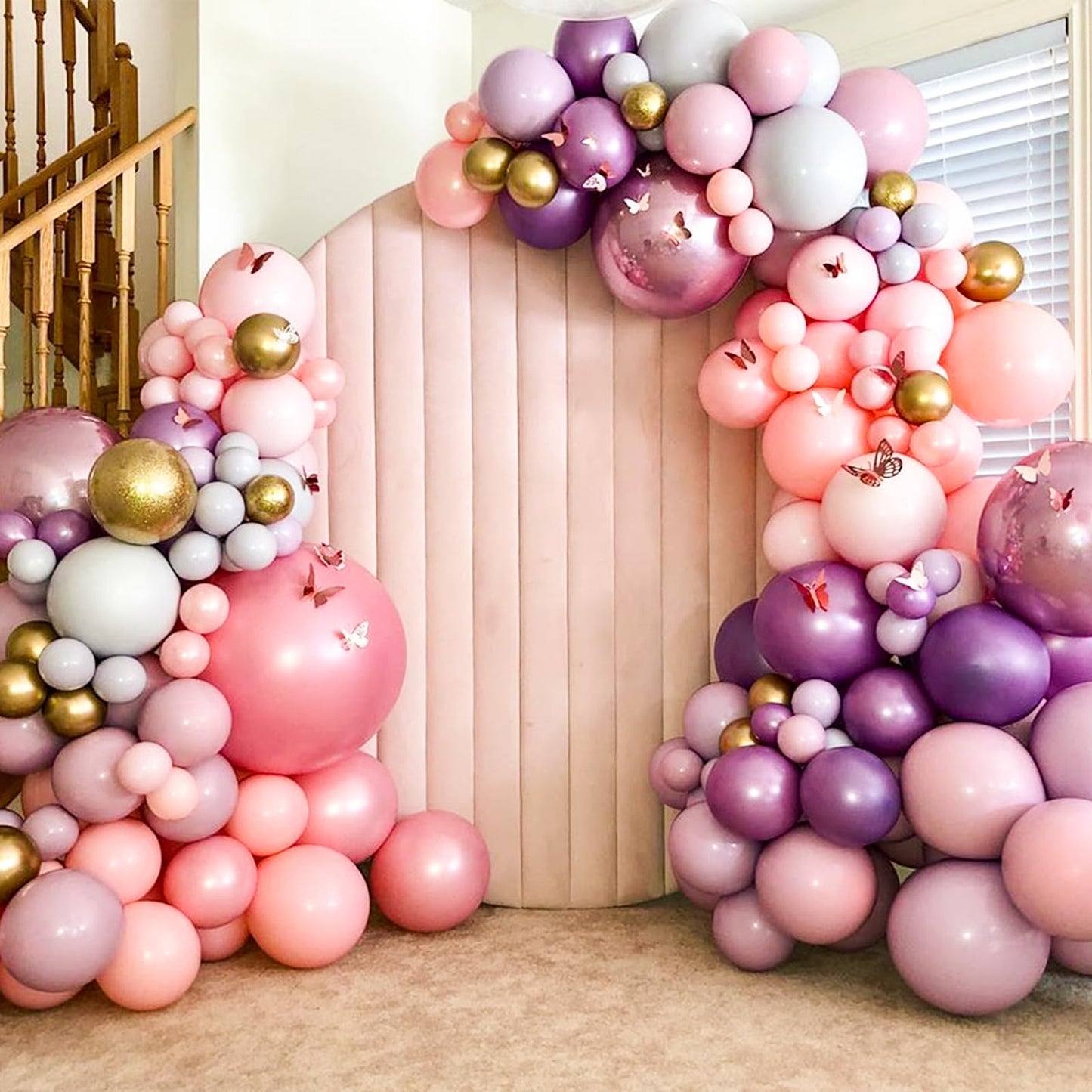 AerWo Balloon Arch Kit Balloon Arch Stand with Base, 9.35Ft & 6Ft High Free Bending Half Arch Balloon Stand for Wedding Birthday Party Baby Shower Yard Lawn Christmas Decorations