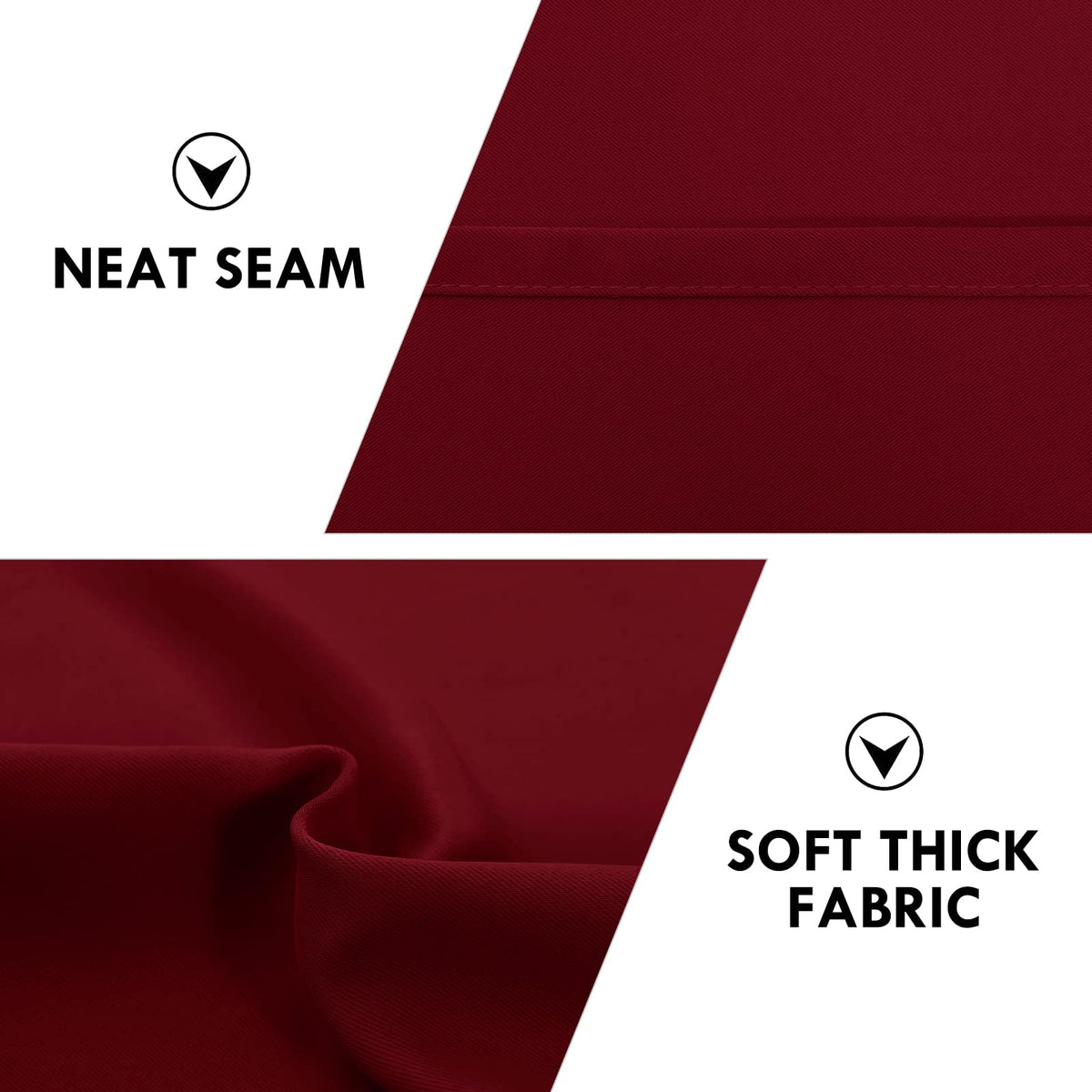 Blackout Curtains for Bedroom Living Room 42 x 63 Inch Long Burgundy