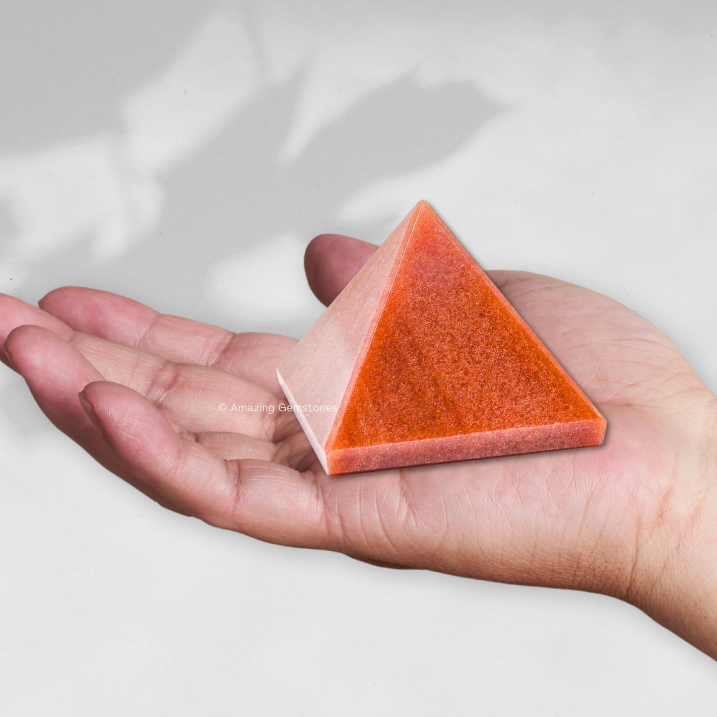 Amazing Gemstone Carrot Jasper Pyramid Crystal Healing Stones - 1.5" Great Pyramid Figurine of Natural Stone Pyramid for Meditation, Reiki, Chakra Balancing and Crystal Pyramids Grid