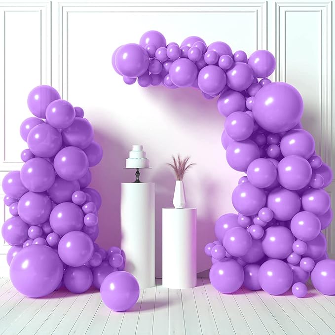 HOUSE OF PARTY Purple Balloons Arch Kit | Light Purple Balloon Garland, Lavender Balloons for Halloween Party Decorations, Easter Party, Birthday, Wedding, Baby Shower decor