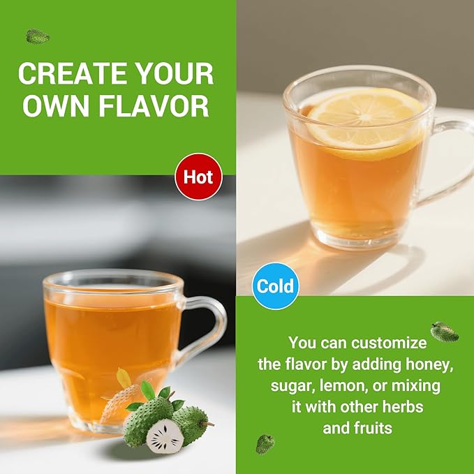 Soursop Graviola Leaf Tea Bags - Caffeine & Sugar Free, 20 Teabags