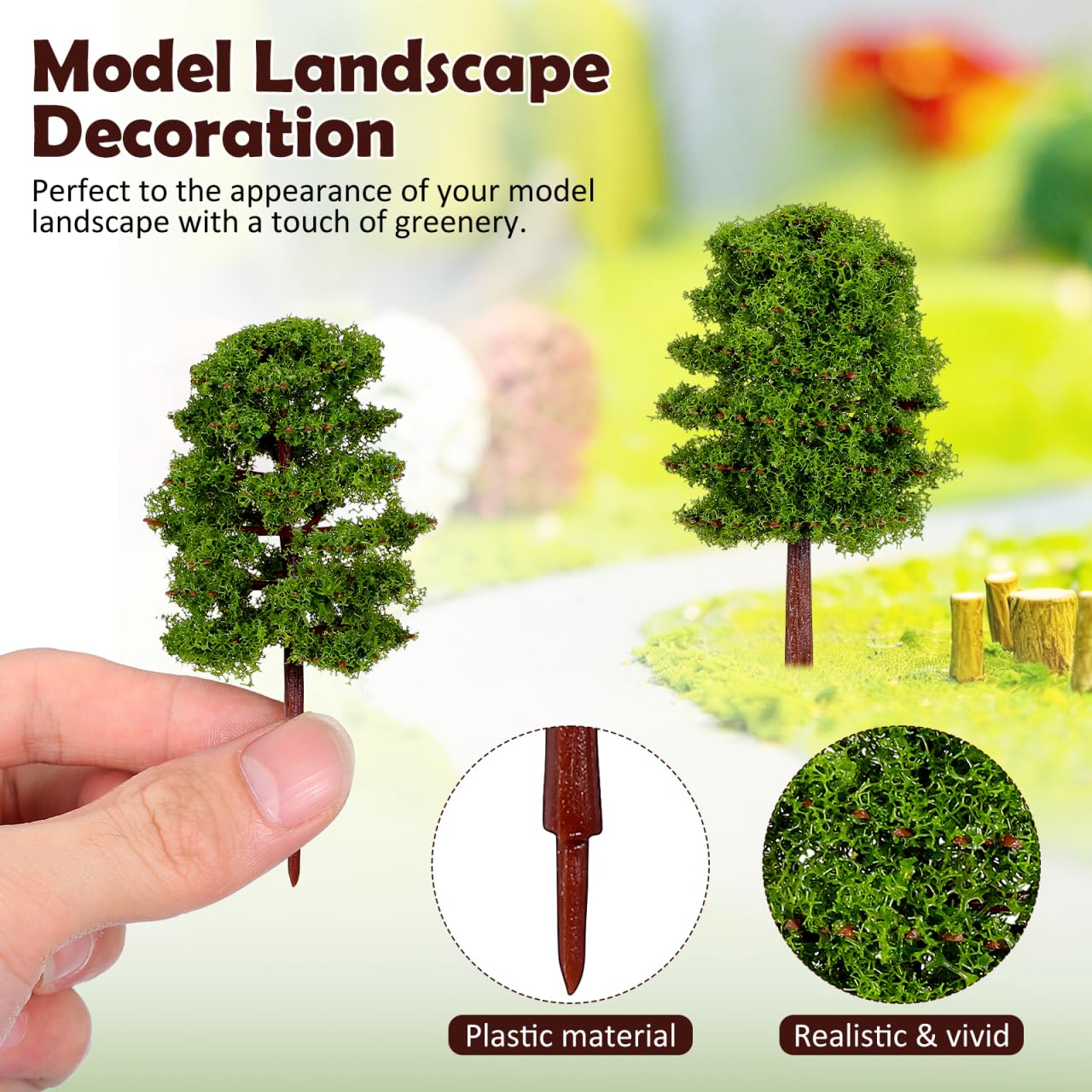 SHINEOFI 20Pcs Model Trees for Diorama, Miniature Plastic Trees for Crafts, Architecture Scenery, Train Railway Landscape, Mixed Green Fake Mini Figurines for Projects