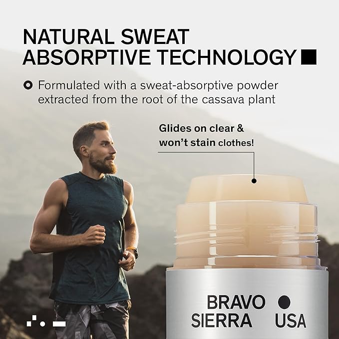 Aluminum-Free Deodorant for Men by Bravo Sierra, 2-Pack - Contains Natural Ingredients – Long Lasting Odor and Sweat Protection - Citrus & Cedarwood, 3.2 oz - Paraben-Free, Vegan & Cruelty-Free