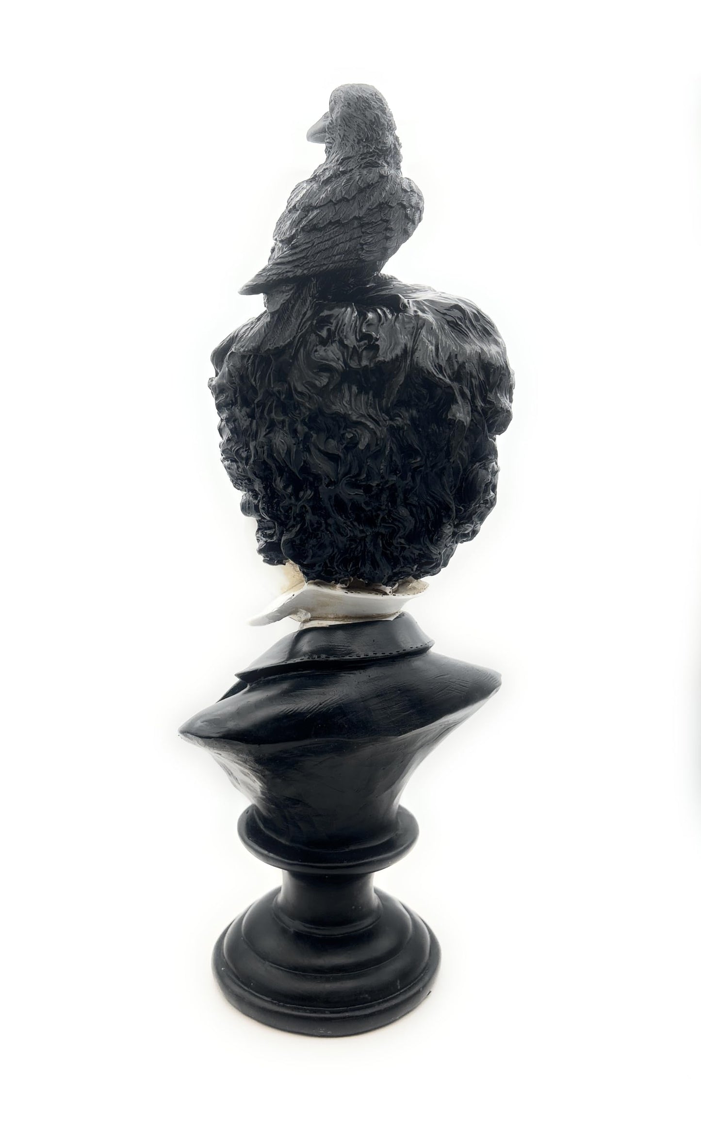 RUSTIX Edgar Allan Poe Bust Statue – Gothic Raven Figurine Inspired by “The Raven” – Decorative Statue for Literary, Gothic, and Victorian Home Decor