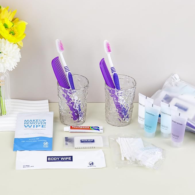 Pack of 5 Basic Toiletry Kits, Individually Packed, Personal Hygiene Kit Bulk Homeless Care Package Supplies, Travel Size Convenience Kits Suitable For Hotel, Home, Camping, Travel