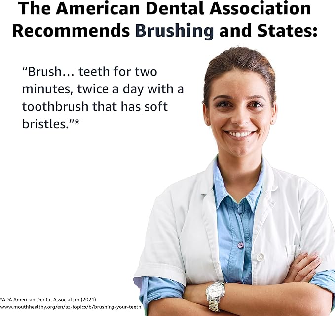 Amazon Basics Soft Toothbrushes for Adults - Pulsating Deep Cleaning with Soft Bristles, 2 Count, Assorted Colors