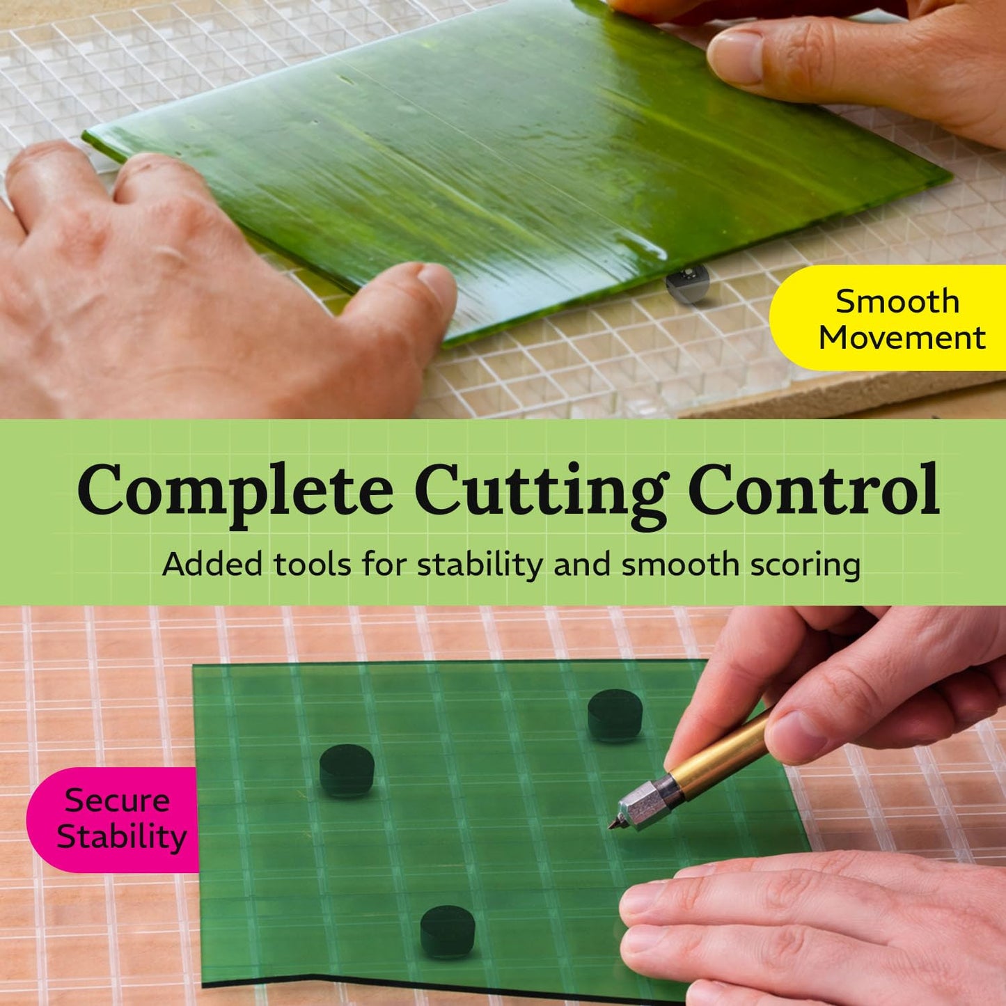 Stained Glass Cutting Mat for Crafting, 11.5 X 11.5 Modular Grid Shard Catcher for Stained Glass Supplies and Tools, Small Glass Cutting Board for a Safe, Clean Workspace