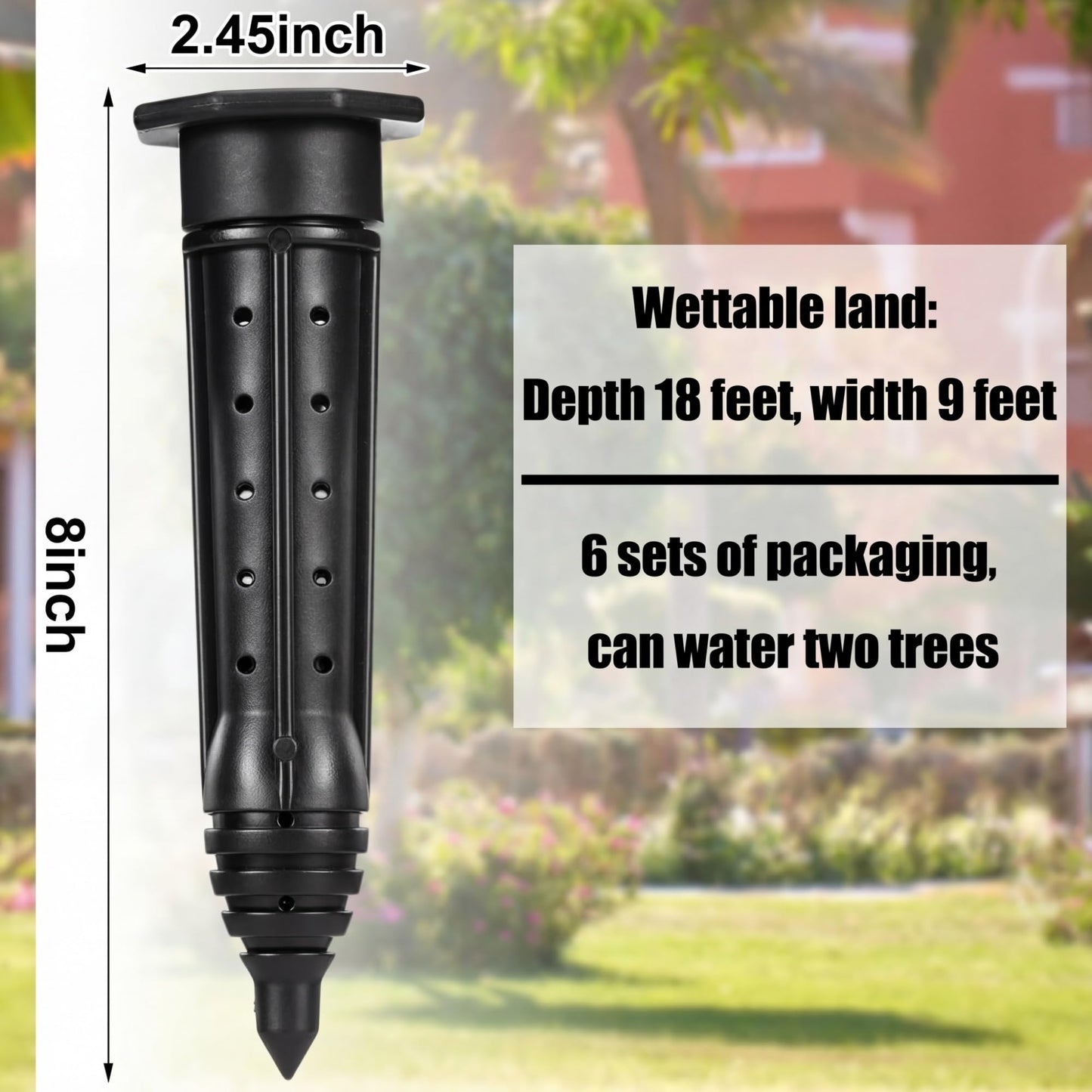 Briwooody 9 Pack Garden Watering Stake Large UV-Protected ABS Plastic Deep Root Irrigation Spike for Trees, Shrubs, Bushes, Shrubs, Flowers, Fruits, Vegetables, Potted Plants (8 Inch)