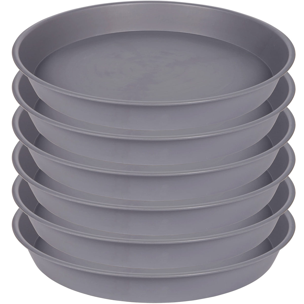 Bleuhome 6 Pack 6 inch Plant Saucer Tray, 4 6 8 10 12 15 17 19 inch Plant Saucers, Heavy Duty Plastic Plant Saucers for Indoors, Bird Bath Bowls, Flower Plant Water Trays for pots Planter (6", Black)