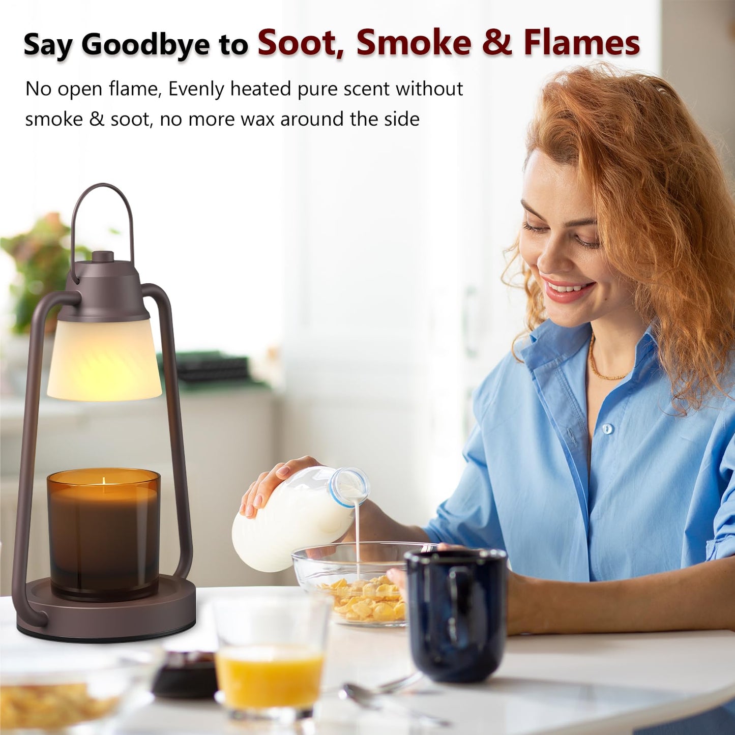 Candle Warmer Lamp with Timer for Women, Dimmable Electric Wax Warmer Lamp for Jar Candles, Candle Lamp Warmer with 2 Bulbs,Home Decor, Birthday Gifts for Mom Men