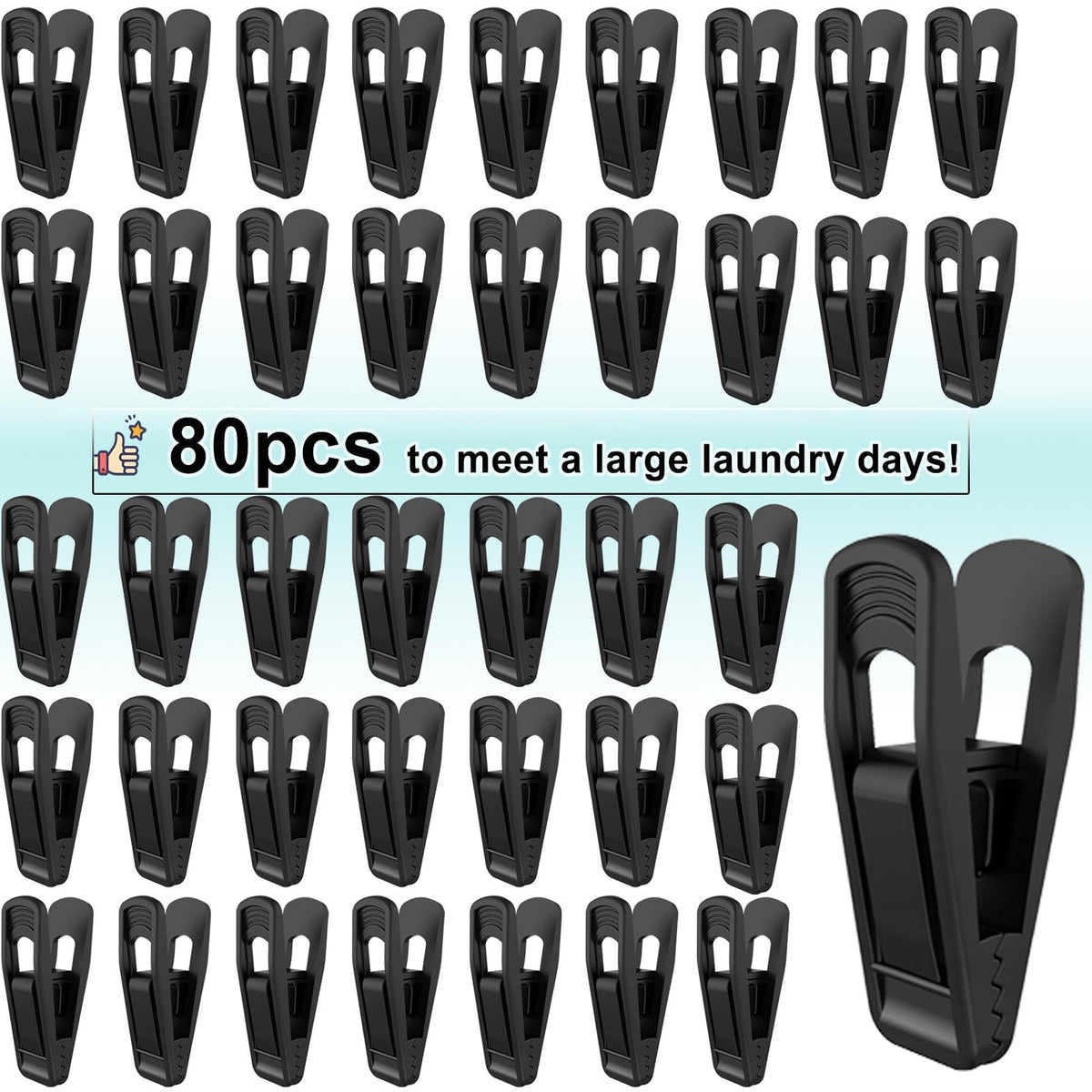 Hanger Clips Perfect for Velvet Hangers (80 Count)