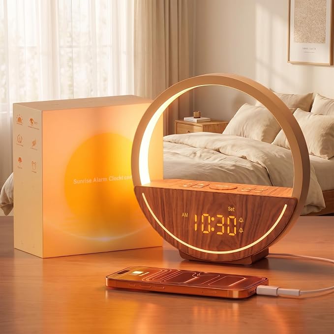 Vivilumens Sunrise Alarm Clock with Sound Machine & Night Light