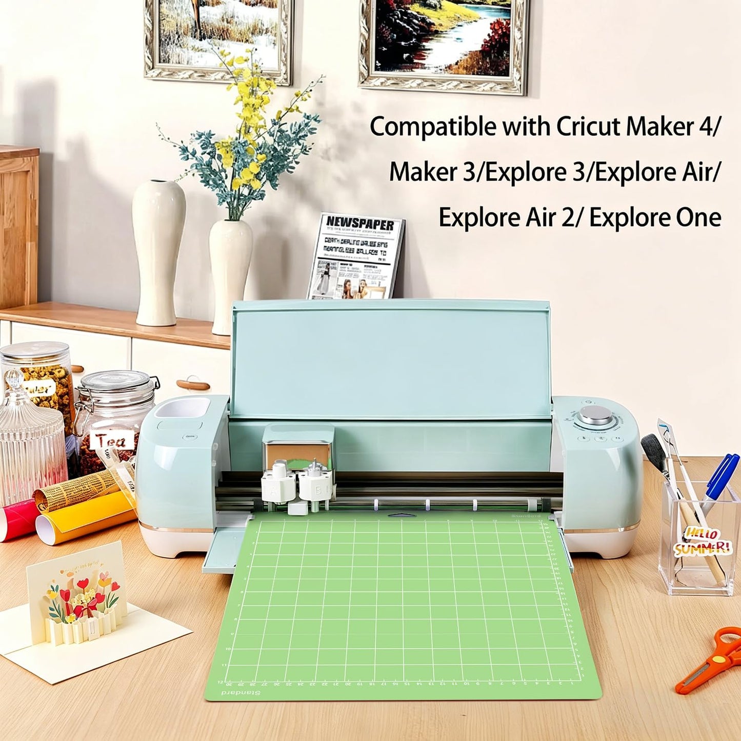 Gwybkq Cutting Mat, Compatible With Cricut Maker 4/Explore One/Air - 8 Pack 12"x12" Standard Grip Cutting Mats for Crafts, DIY Gift,Adhesive Sticky Non-Slip Durable Mat Replacement Accessories