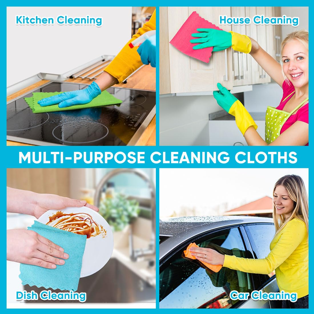 Microfiber Cleaning Cloth Bulk (50 Count)