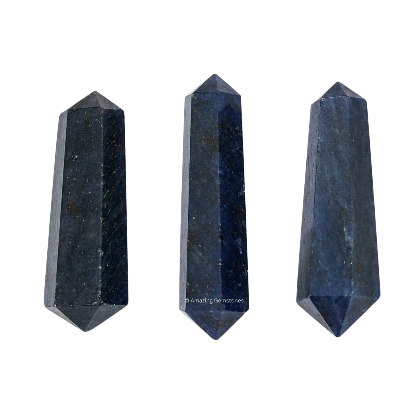 Amazing Gemstone Blue Aventurine Crystal Points Bulk Healing Crystals and Stones - Pack of 3 Double Terminated Healing Wand Point Bulk Crystals for Crafts, Crystal Grid, DIY Work - Premium Crystals