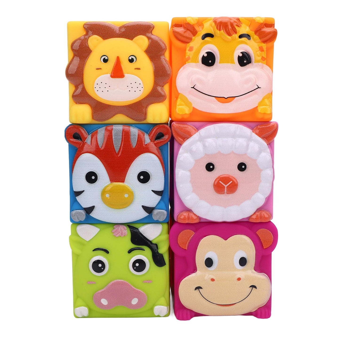 Zunate Soft Baby Building Blocks Toy, Comfortable Rubber Material with Multi Colors and Patterns, Lightweight Stacking Blocks for Infants and Toddlers
