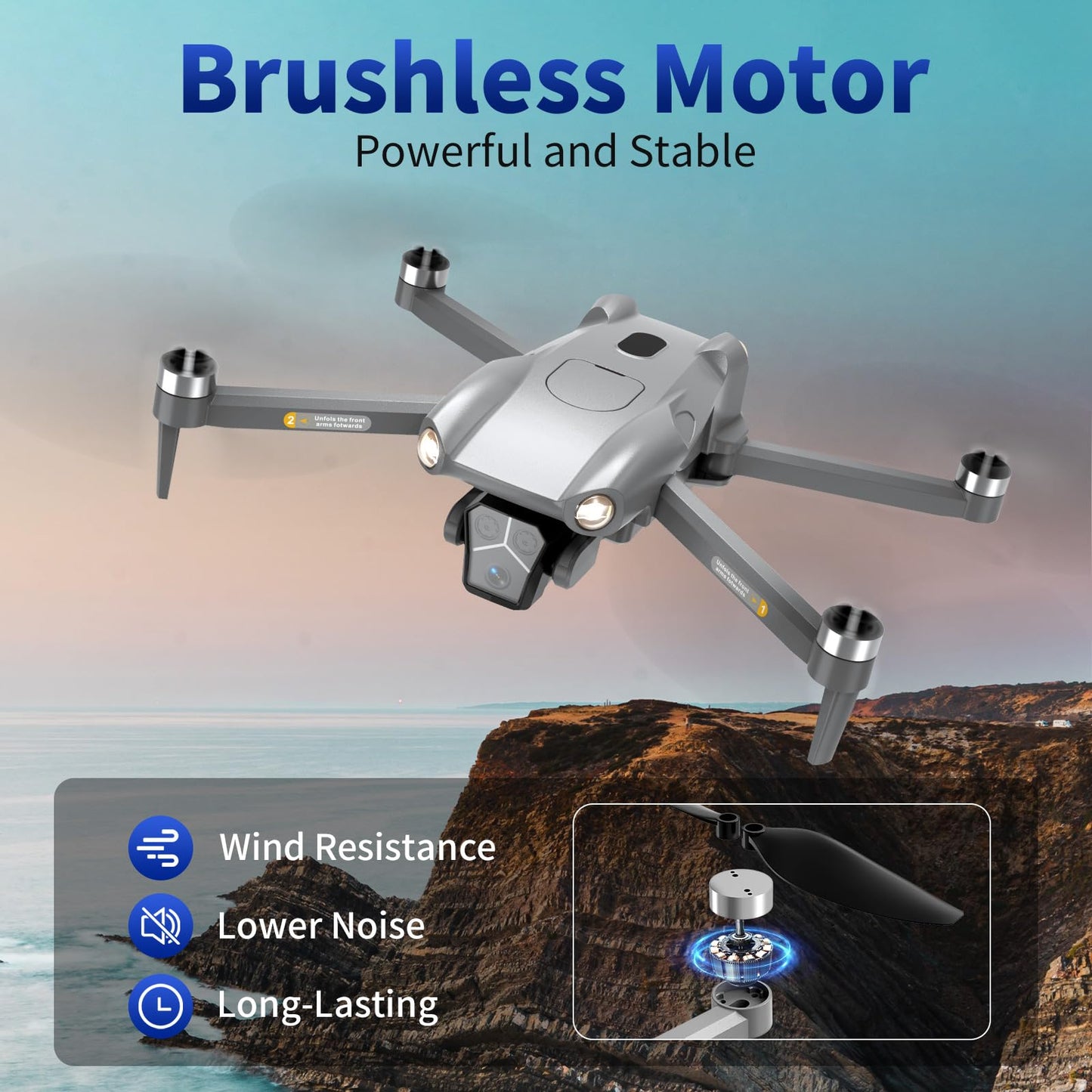 Dwi Dowellin GPS Drone with Camera for Adults,2K HD RC Plegable Drones with Auto Return,Follow Me and Lightweight,2 PCS Batteries for Long Flight Time,Easy Fly Quadcopter for Kids & Beginners