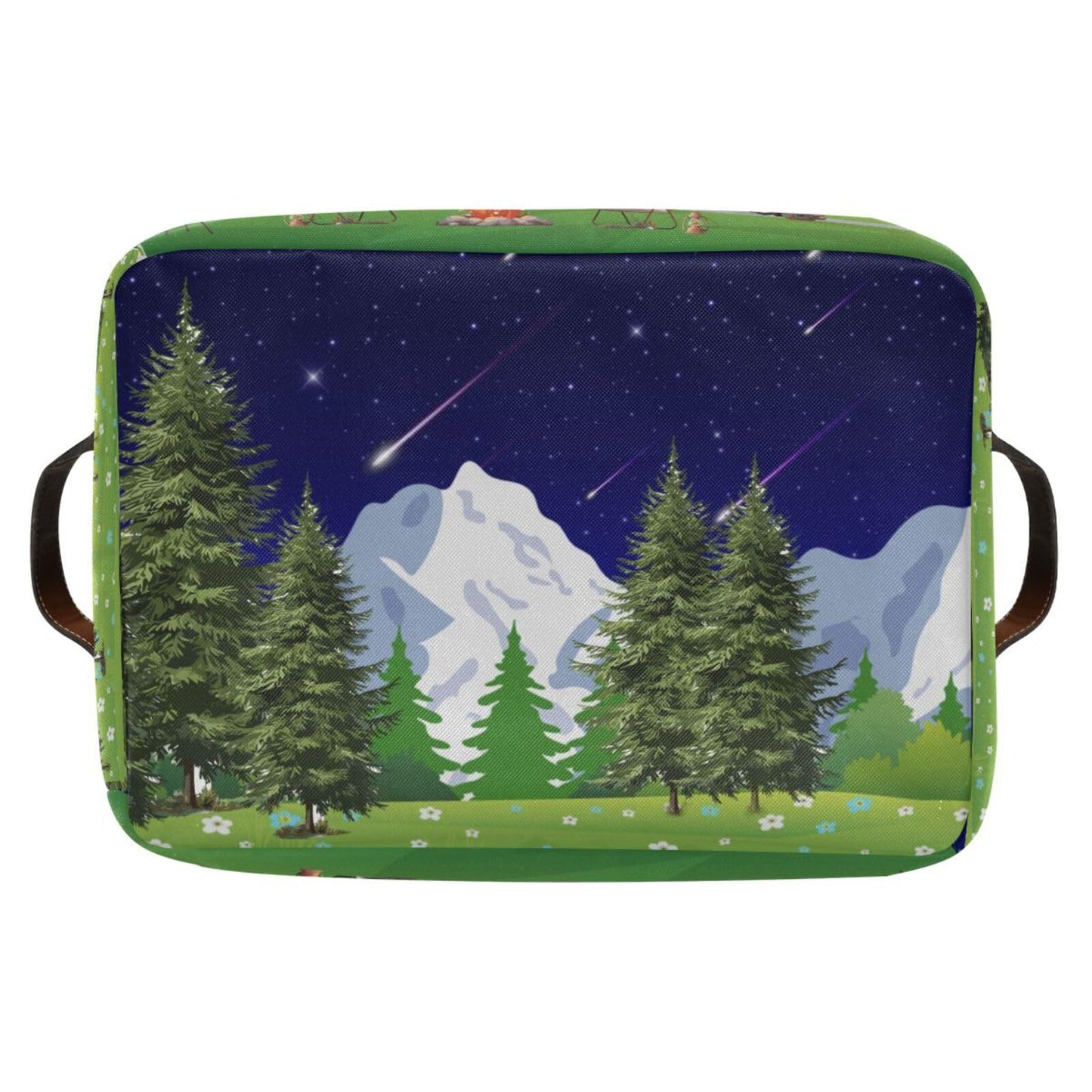 Camping Rectangular Storage Basket Organizer Bin Shelf Food Picnic Moutain Fir Tree Baskets For Clothes Gifts For Home Office Dorm
