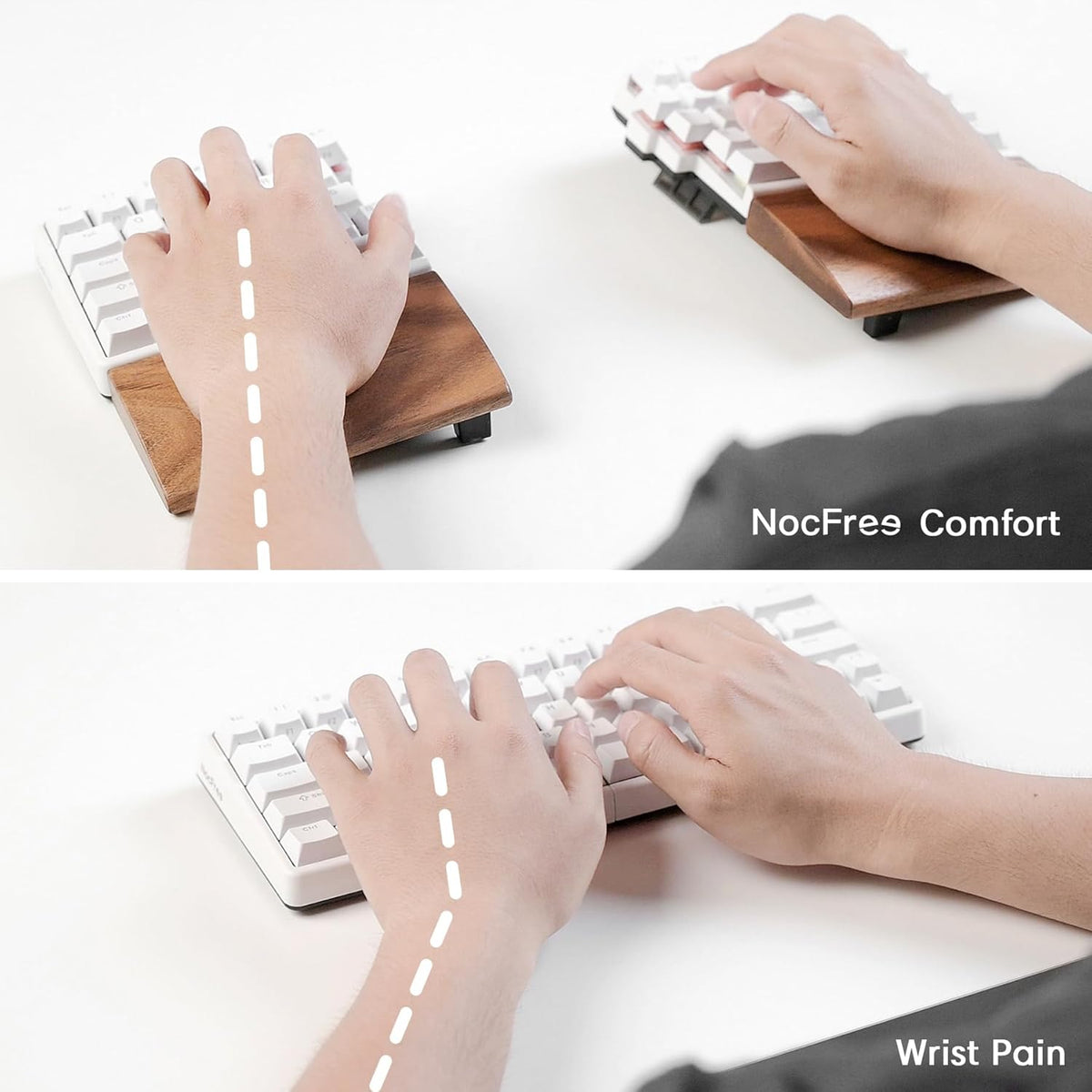 Wireless Ergonomic Split Mechanical Keyboard - Linear, Hot-Swappable, Compact 60% Layout, Programmable for Mac & Windows, PBT Keycaps(Standard Version)