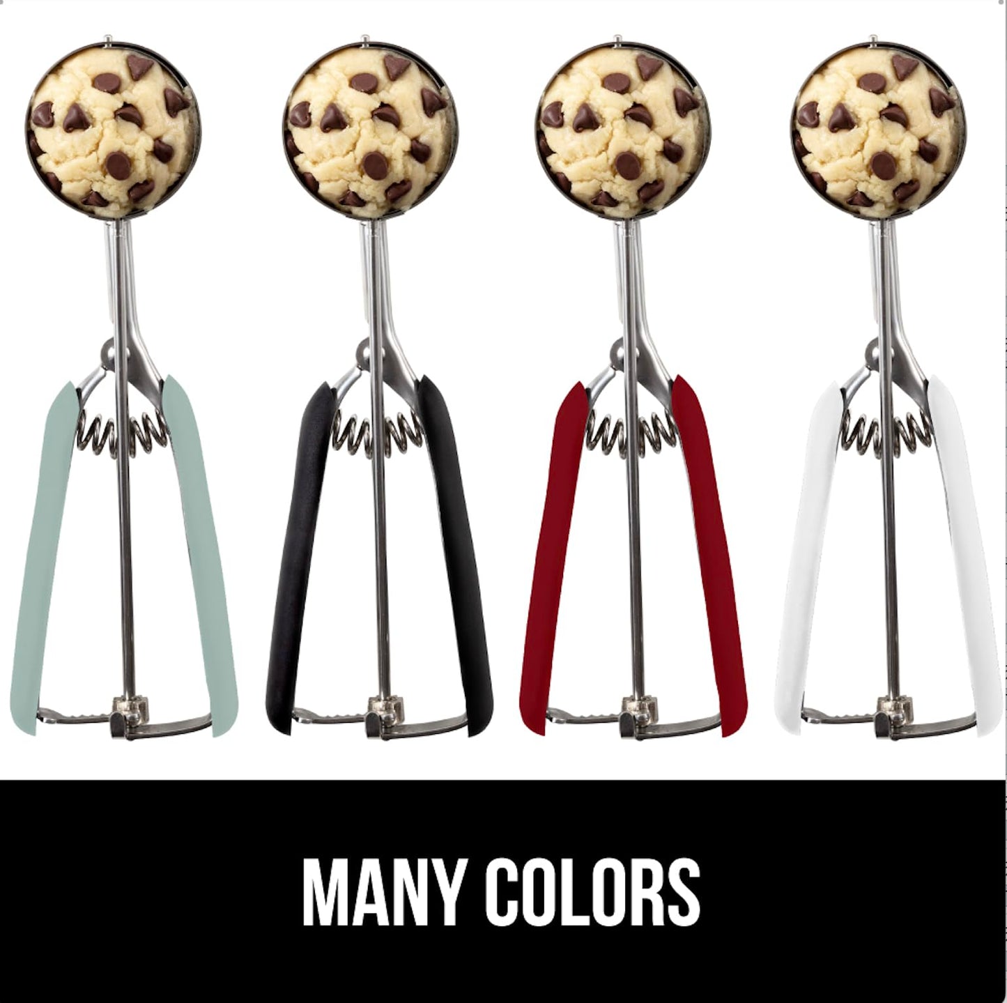 GORILLA GRIP BPA-Free 304 Stainless Steel Cookie Scoop, 1 TBSP Scooper #60, Soft Grip Handle, Easy Food Release, Create Even Portions, Multipurpose Kitchen Melon Baller, Meatball Spring Scoops, Mint
