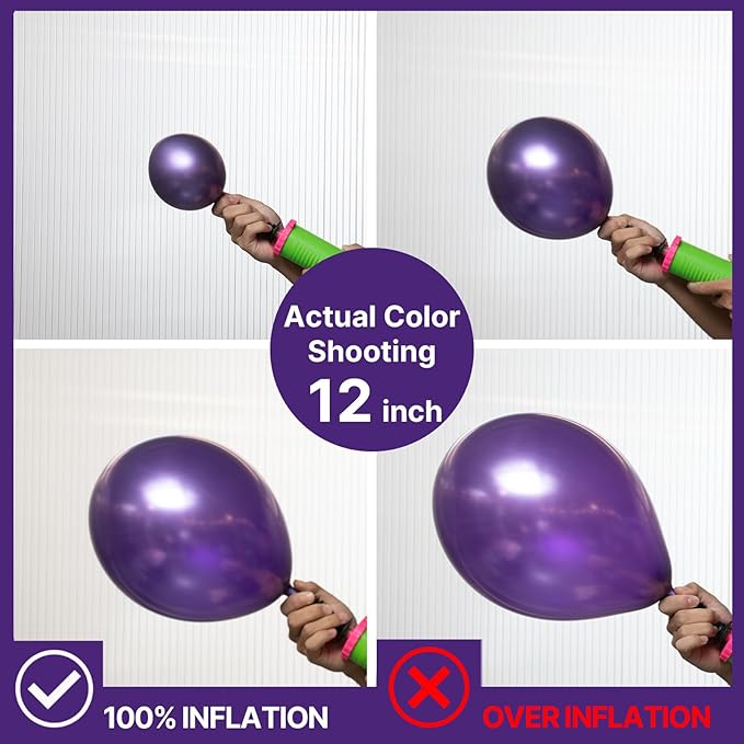PartyWoo Metallic Purple Balloons 85 pcs Different Sizes of 18 12 10 5 Inch Chrome Purple Latex Helium Balloon Arch Kit Garland for Mardi Gras Wedding Birthday Party Decorations Purple-G105