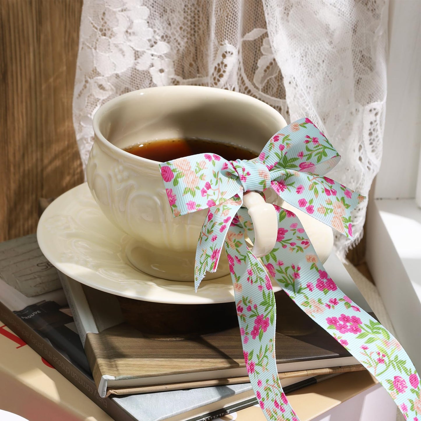 LaRibbons Spring Ribbon Set, Assorted Craft Ribbons 5 Yards Each, Multi-Width Decorative Ribbon for Gift Wrapping, DIY Bows, Easter Crafts, Floral Arrangements