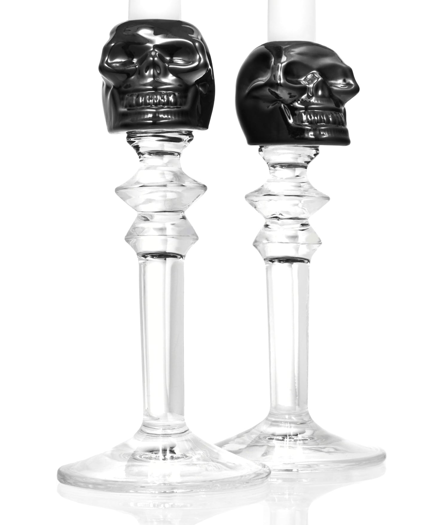 Godinger Skull Candlesticks, Candle Holders, Halloween Decor, Candlestick Holder, Home Decor, Black