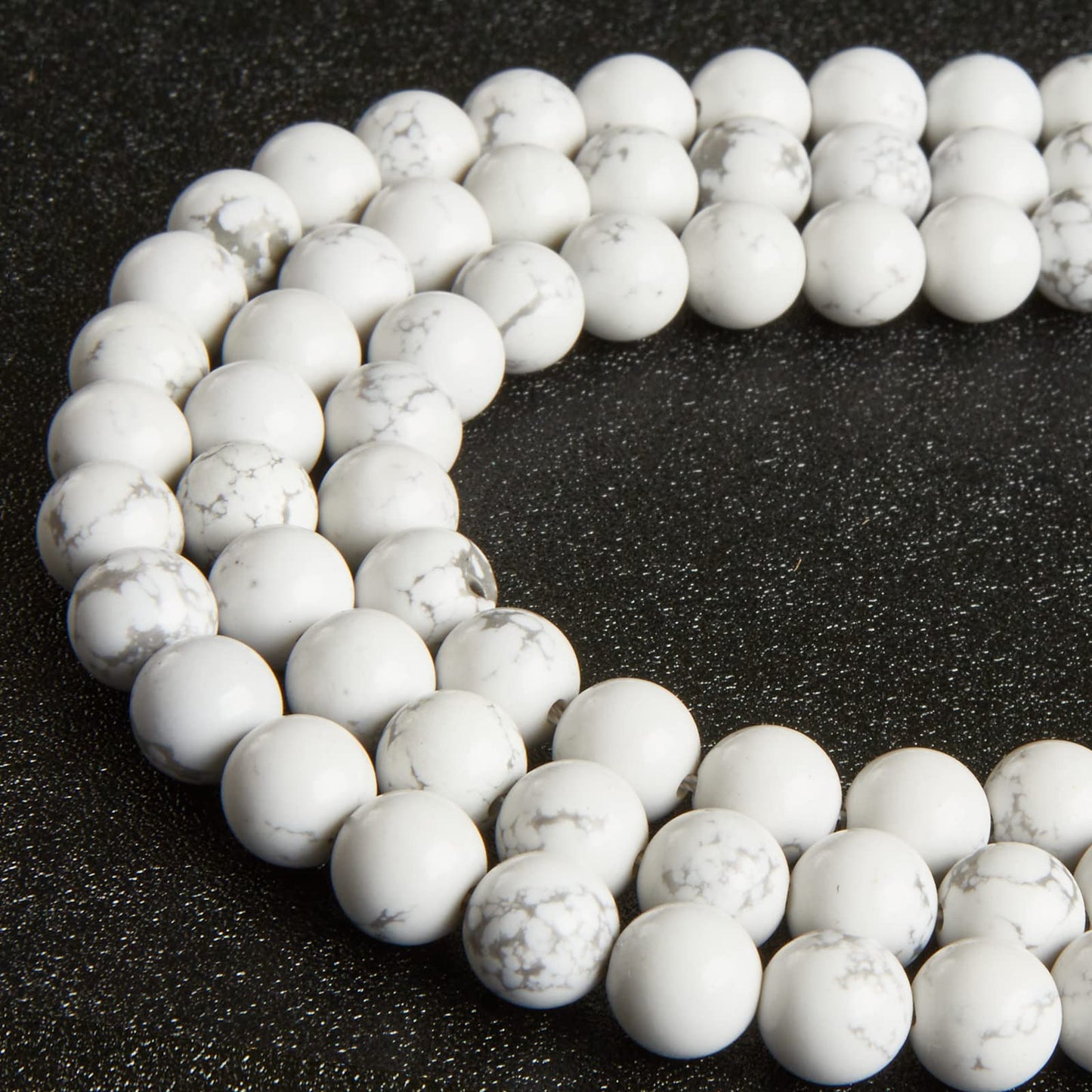 45pcs 8mm Natural Howlite Beads Gemstone Beads Round Loose Beads for Jewelry Making