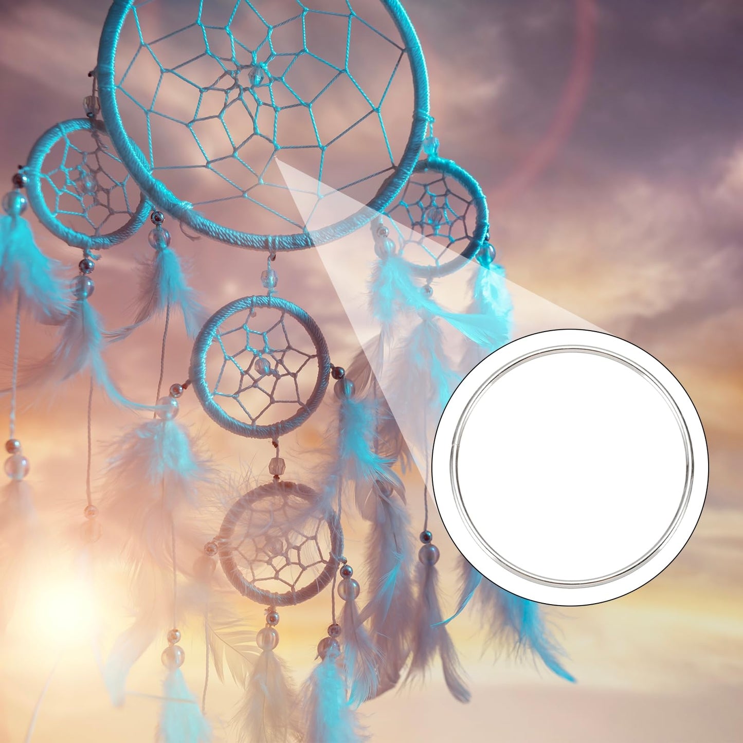 MECCANIXITY 20 Pcs Dream Catcher Rings,Metal Craft Hoops Floral Hoops 3 Inch Macrame Hoops Rings for DIY Crafts Wreath Making Supplies Plant Hangers,Silver