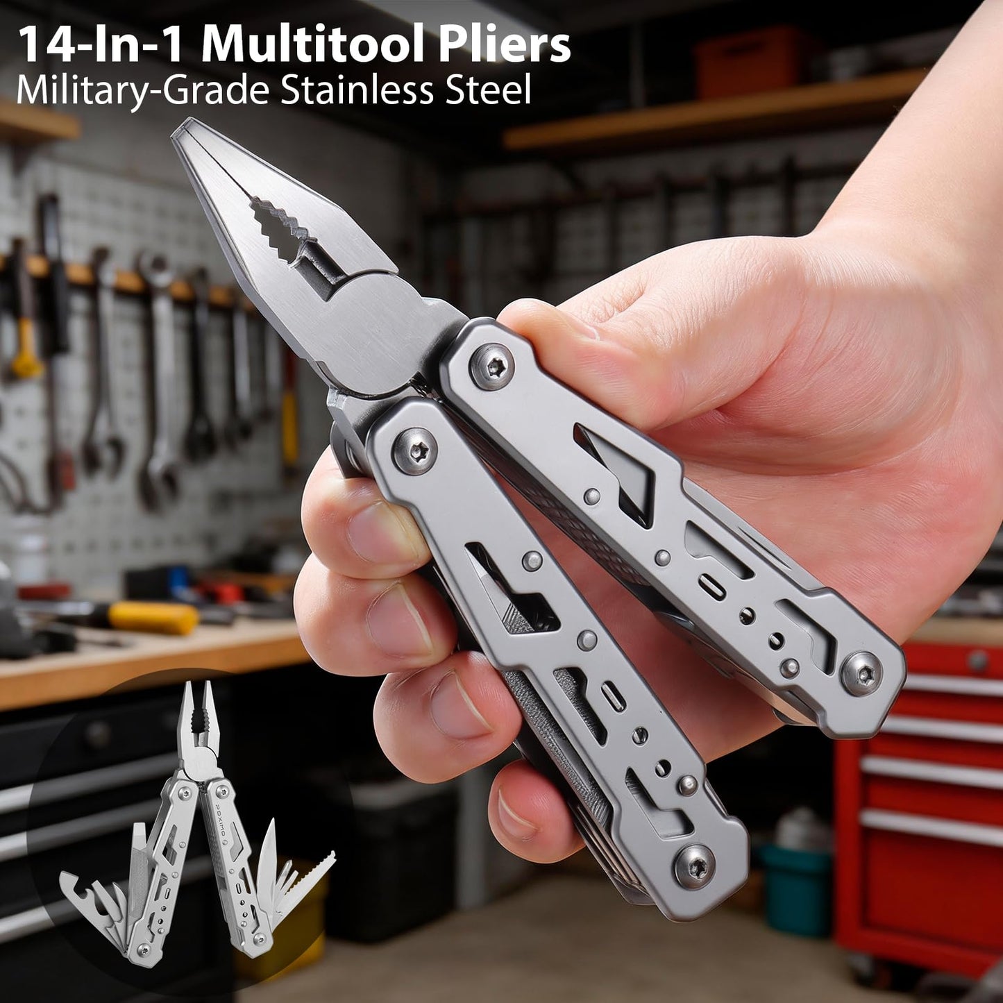 Multitool Gifts for Men, Multi-tool Pliers & Pocket Knife 3-Piece EDC Tool Set Packed with Premium Gift Box for Birthday, Christmas, Father’s Day, Stocking Stuffers for Man