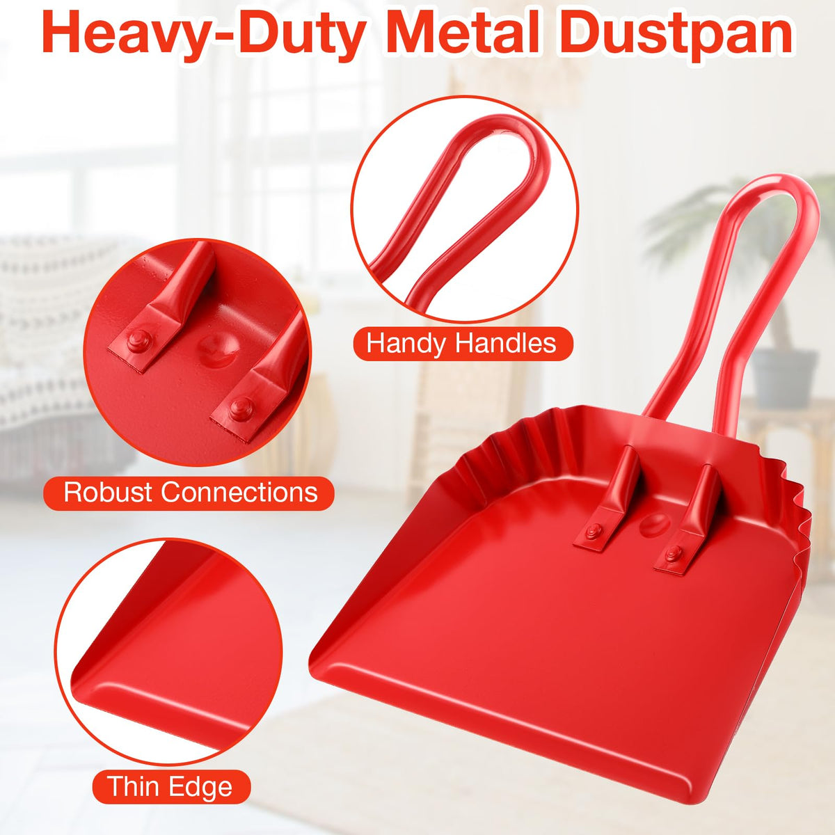 2 Pcs Heavy Duty Metal Dust Pans (2 Count)