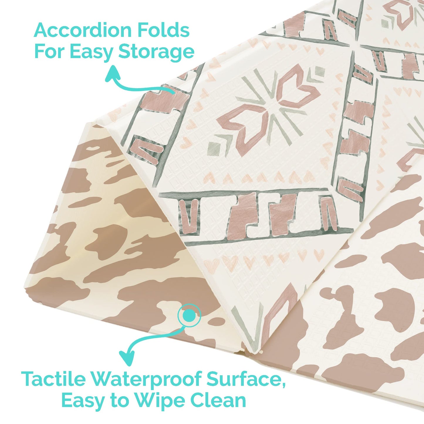 JumpOff Jo Foldable Foam Play Mat – Large Waterproof Baby & Toddler Activity Floor Mat, Double-Sided 70 x 59 Inch Play Surface - Westbound