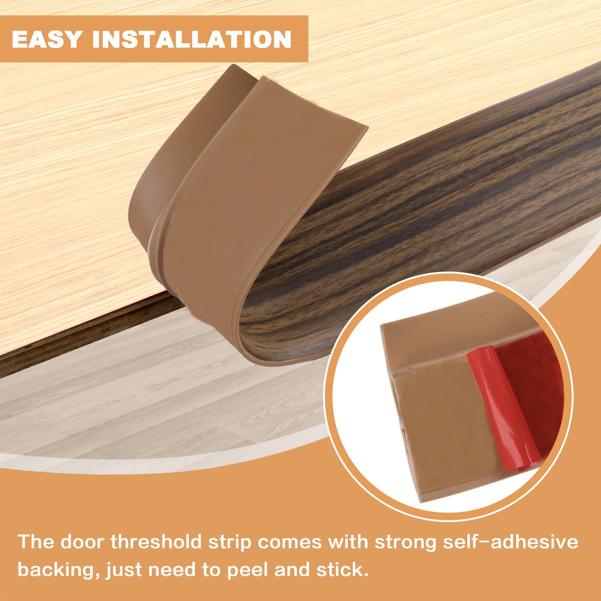 Vinyl Door Threshold Flooring Transition Strip Self Adhesive Carpet Edging Strip for Laminate Doorway Edge Threshold from 3 (10 Foot)