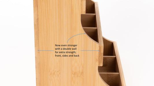 Theodore Tea Bag Organizer – Wooden Tea Organizer and Storage for Home, Kitchen, Office – 180 Tea Bag Holder - Vertical Display Tea Box. Also for Coffee Pods, Sugar, Sweeteners and Creamers.