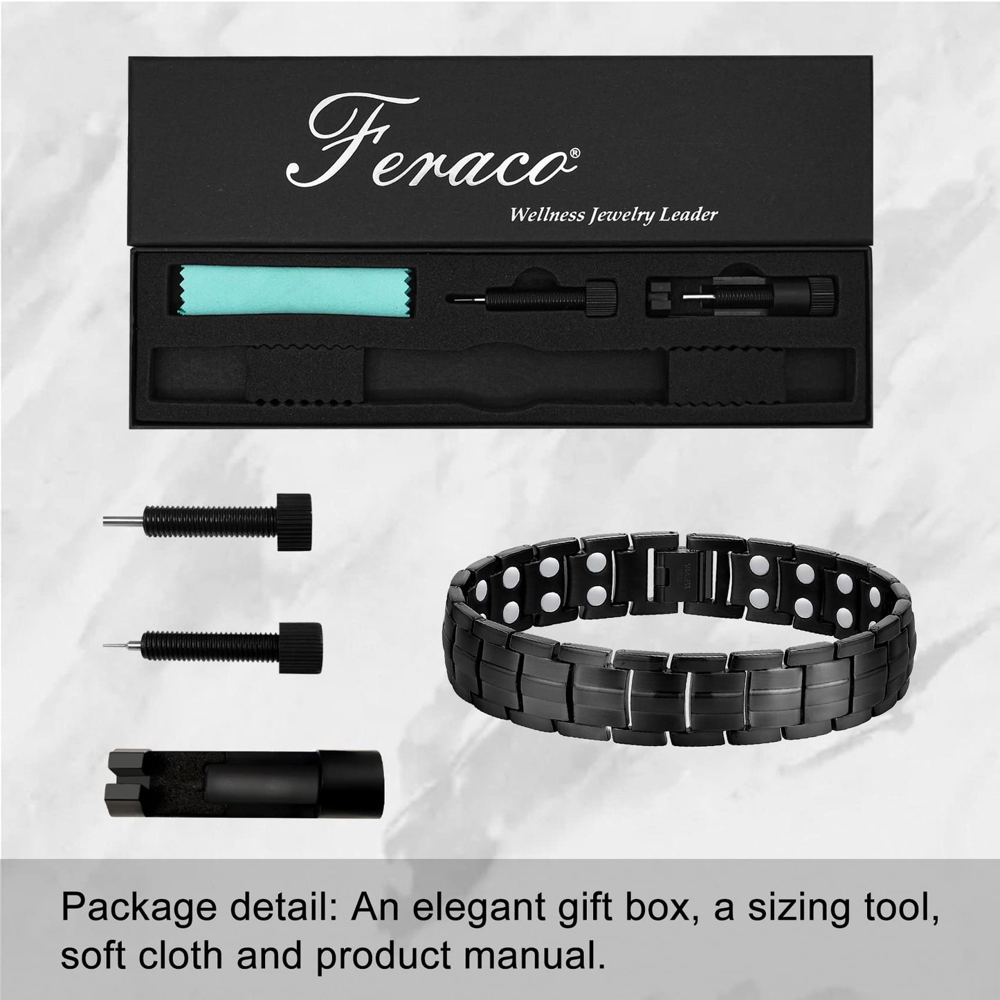 Feraco Magnetic Bracelets for Men Women with Magnets,Jewelry Gift