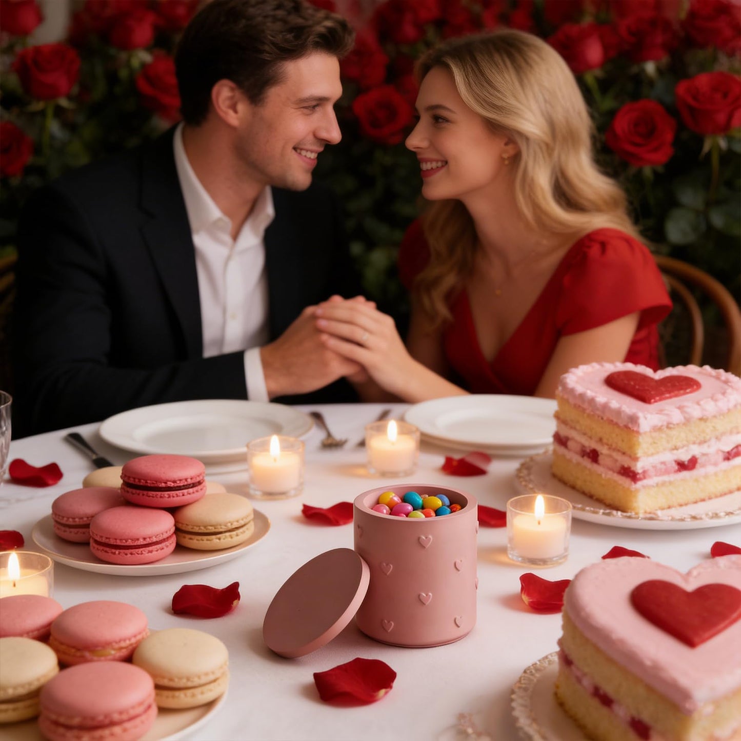 Heart Jar Resin Molds with Lid,Heart Shaped Cylindrical Mold Storage Box Silicone Molds for Epoxy Resin Casting DIY Valentine's Day Crafts