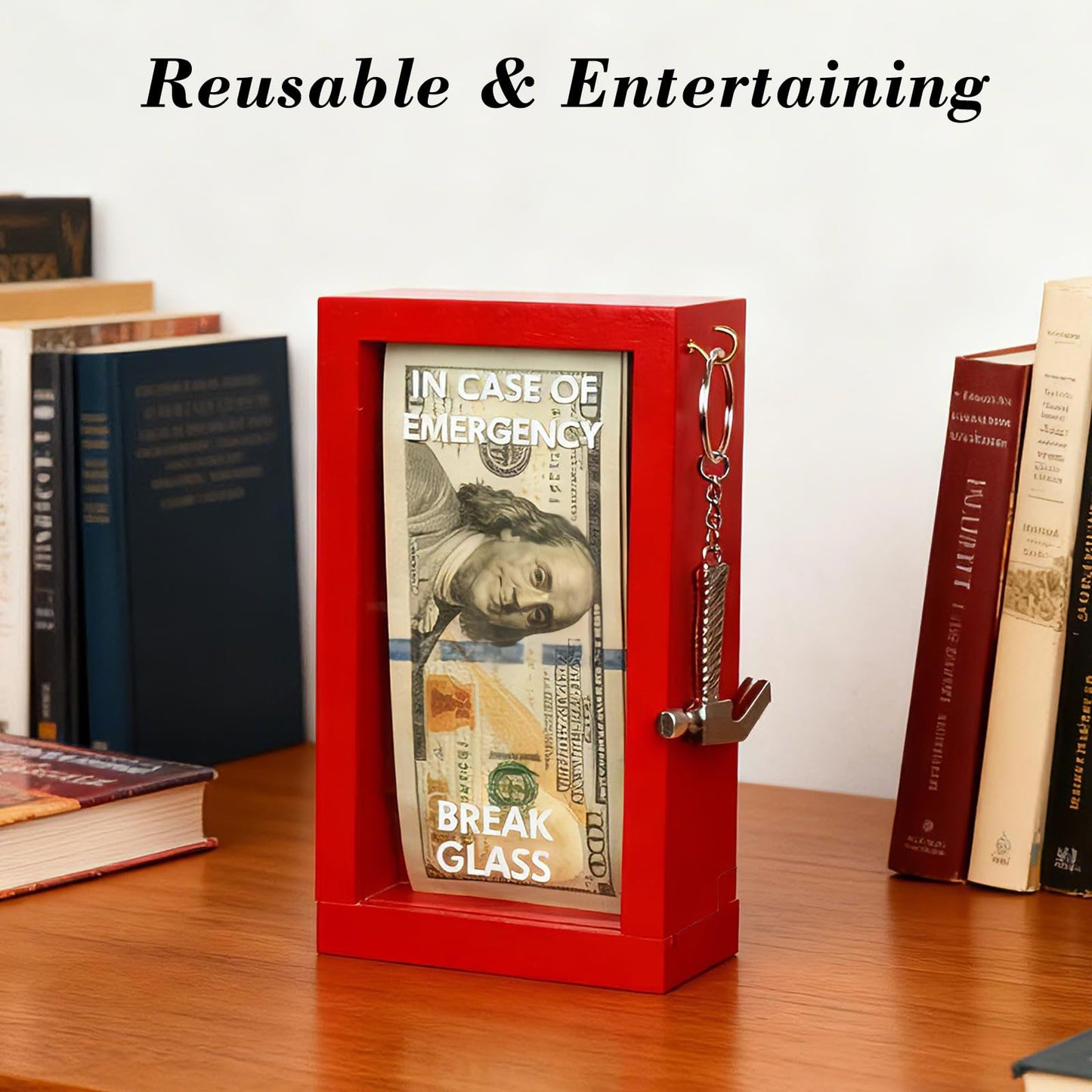JULEASEL Fun Emergency Puzzle Box w/Hammer – Unique Gift Idea for Cash, Gift Cards, Vouchers, Tickets – Fun & Creative Gifts Box for Birthdays, Holidays & Special Occasions