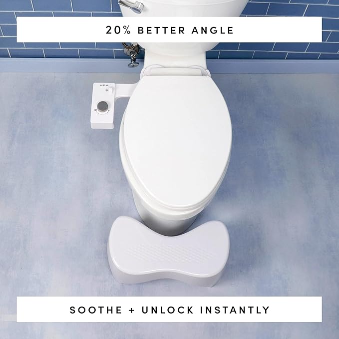 TUSHY New Ottoman Go Toilet Stool - White 7” Inch Tall | Anti Slip Step for Bathroom | Squat and Poop Stool | Modern Sleek for Adult and Kids