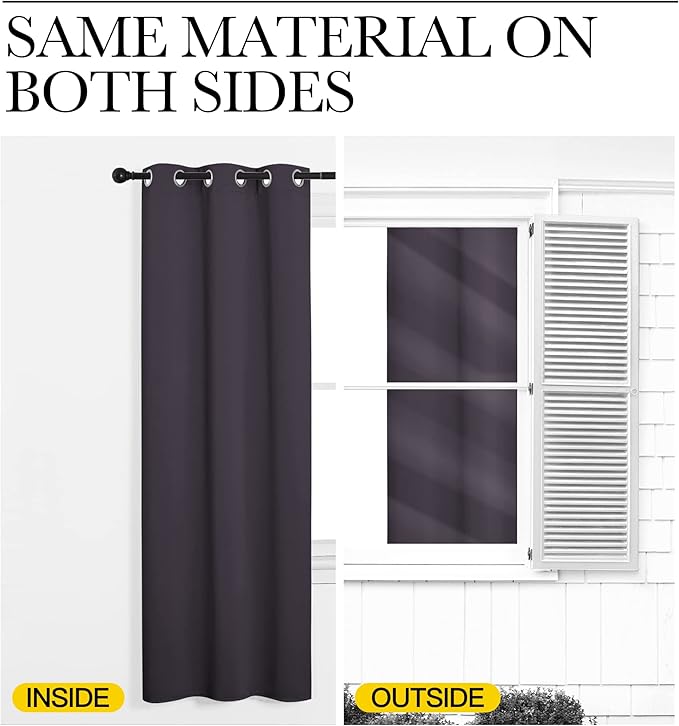 NICETOWN Greyish Purple Blackout Curtains 45 inches Length for Cafe, 2 Panels, 34" Wide, Thermal Insulated Decoration Drapes for Small Window