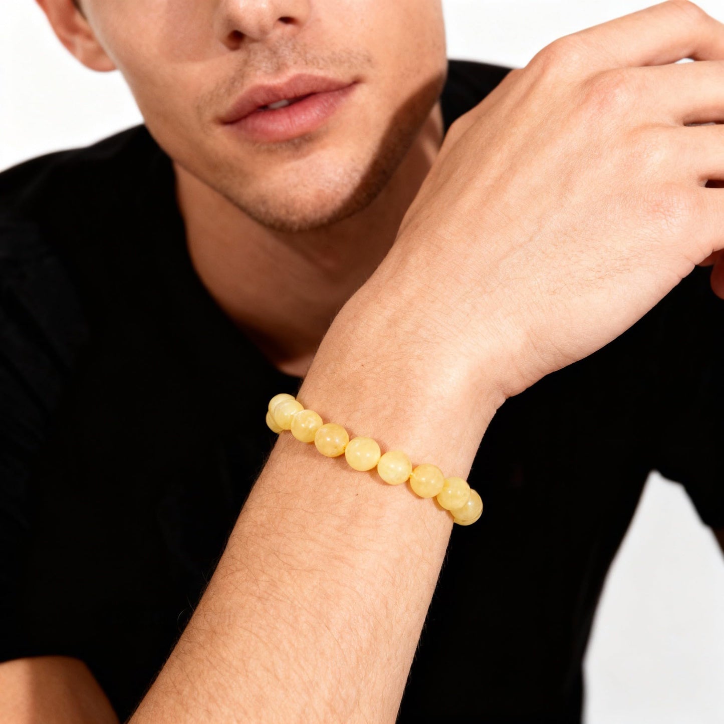 The Vida Handmade AAA+ Quality Crystal Stretch Elastic Bracelet - Nature Gemstone - Jewelry Gift - Holiday Gift - For Women & Men (Orange Calcite)