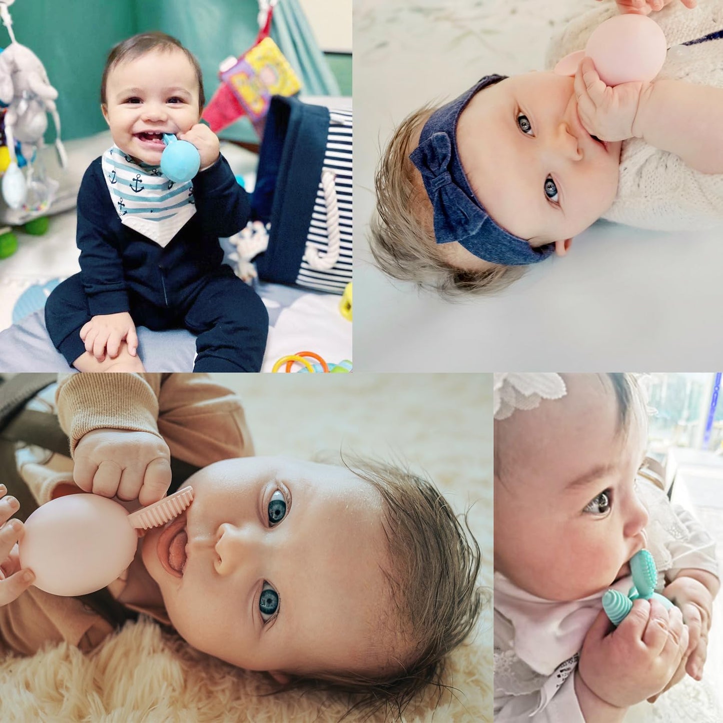 Bunny Eggy Teether Baby Teething Toy Rabbit Egg Rattle Toy Teething Pain Relief for Babies Boys Girls - Pink