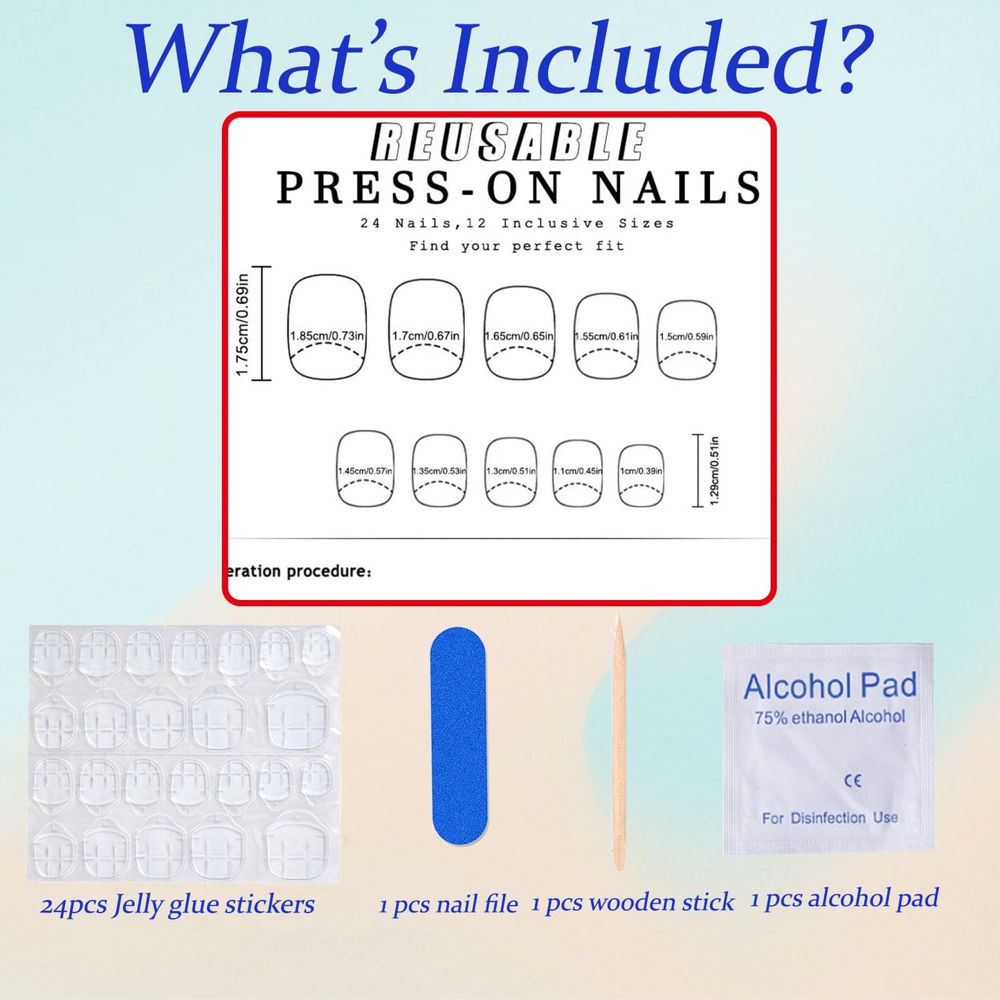 Short Press on Nails Square Fake Nails with Flower Designs Blue Nails Press ons Glossy Glue on Nails Spring Acrylic Nails Nude False Nails Artificial Stick on Nails for Women 24Pcs