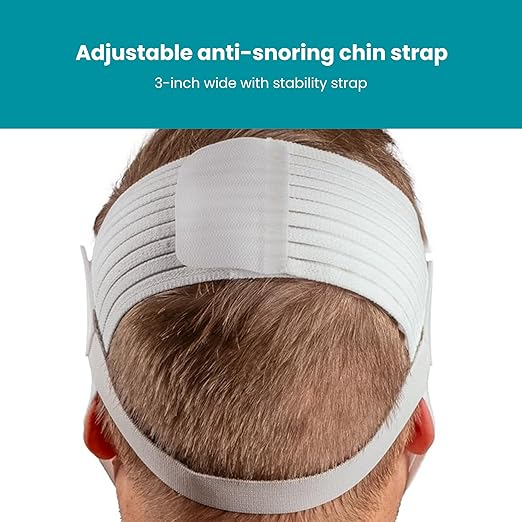 LifeSource Made in USA Anti Snoring Chin Strap for CPAP Users, Chin Strap for Snoring Solution, Breathable, Adjustable, Latex Free, Comfortable Sleep Support for Men & Women, Snoring Support