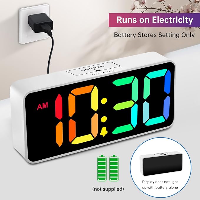 DreamSky Large Digital Alarm Clock Big Number for Seniors/Visually Impaired
