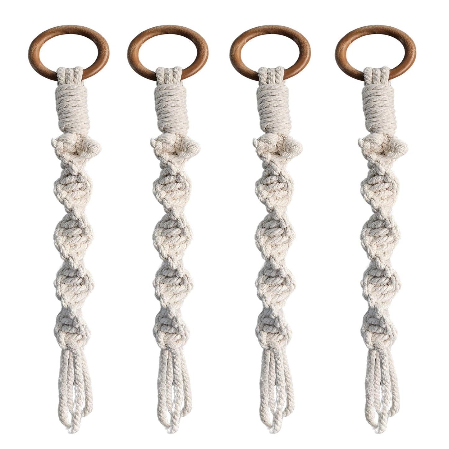 Macrame Plant Hanger Extender 22″ Plant Pot Holder Extender(4 Pack, White)